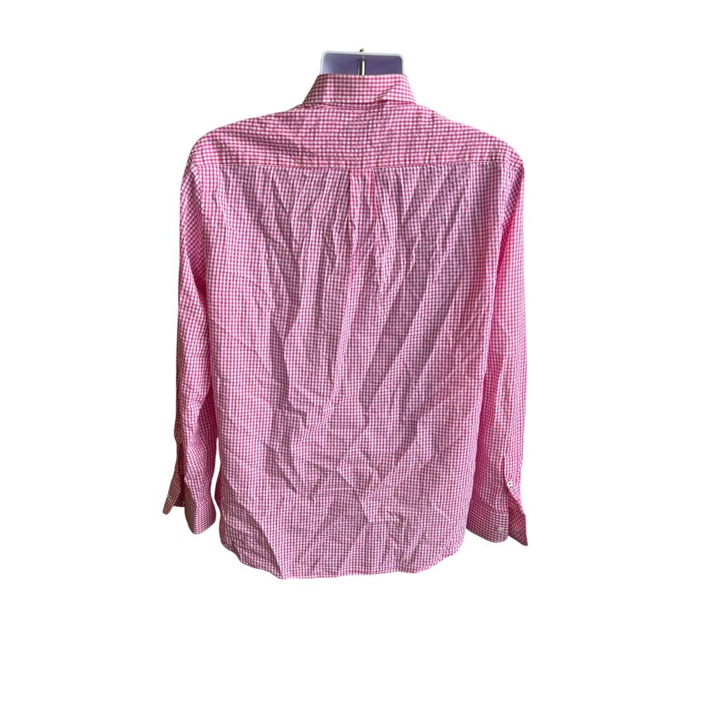 🎀 McLaughlin M Pink Gingham ButtonDown Shirt Preppy Cottagecore 90s Y2K Classic - Picture 3 of 4